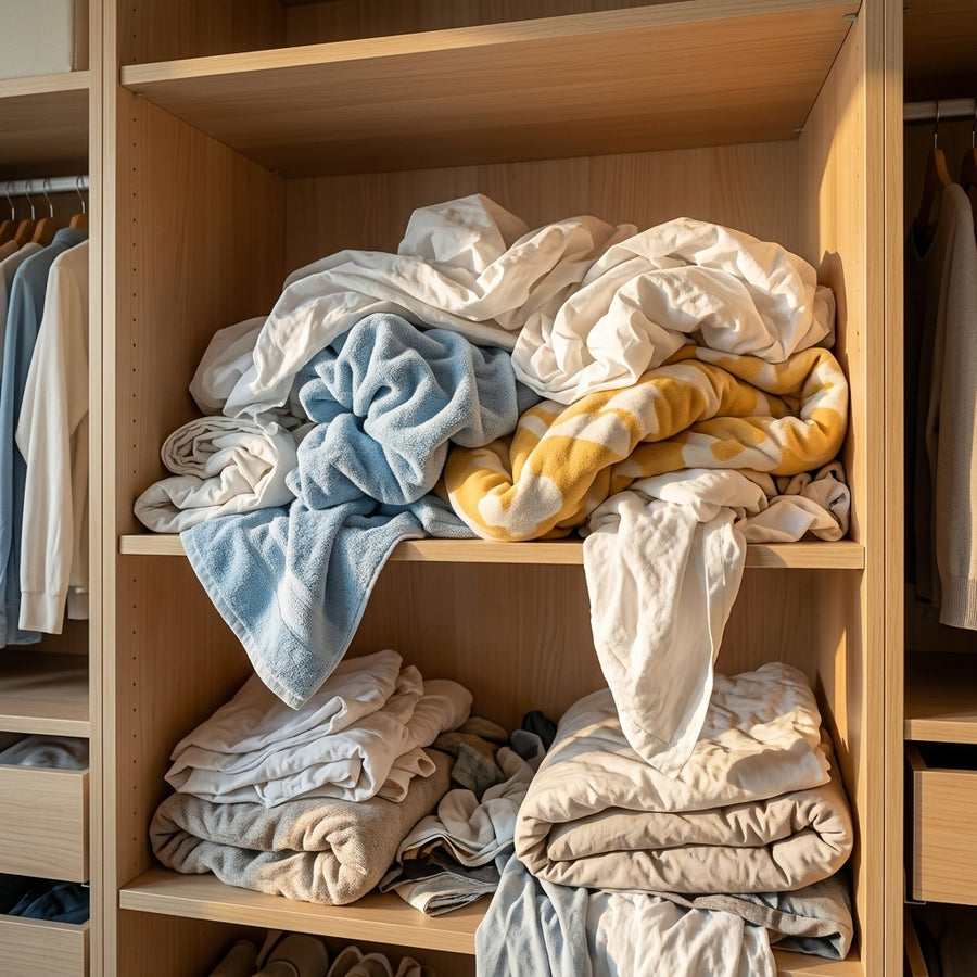 Ropa desordenada antes de usar el organizador